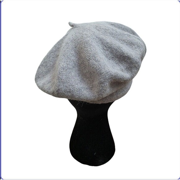 Vintage Gray Beret Wool Unisex Cute French OSFM Adult Handmade(?) Tight Knit EUC - Picture 5 of 14